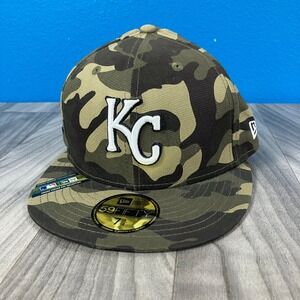 Kansas City Royals Hat New Era 59FIFTY Men's 7 1/4 Camo Armed Forces